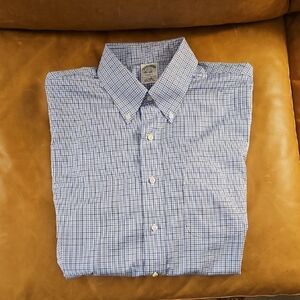 NWT Brooks Brothers Blue and White Plaid Shirt